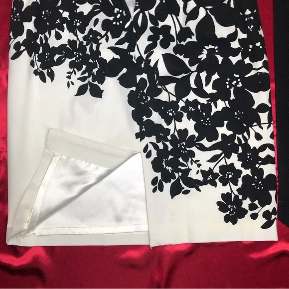 White House Black Market (WHBM) Floral Print Sleeveless Sheath Dress With A Belt - Picture 11 of 12